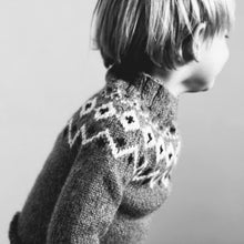 Load image into Gallery viewer, 1-2yrs Scandi Fair Isle yoke jumper (grey/cream) : &lt;span style=&#39;text-decoration:line-through; color:red; font-size:18px;&#39;&gt;£86&lt;/span&gt;