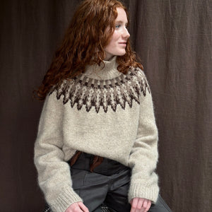 Alder Fair Isle yoke jumper (sand/beige)