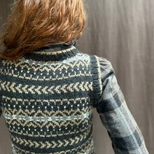 Load image into Gallery viewer, MEDIUM Fair Isle fitted round neck vest (charcoal/camel) : &lt;span style=&#39;text-decoration:line-through; color:red; font-size:18px;&#39;&gt;£325&lt;/span&gt;