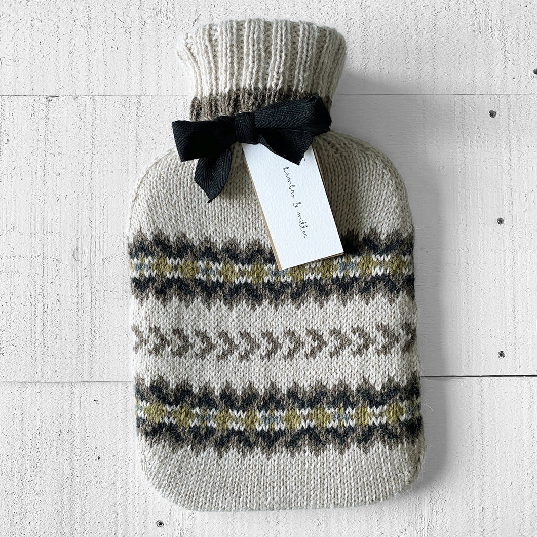 Fair Isle Hot Water Bottle (cream/fawn)