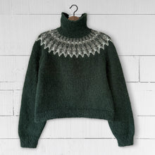 Load image into Gallery viewer, Alder Fair Isle yoke jumper (forest green)