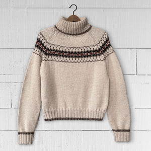 Intricate Fair Isle polo neck (sand)