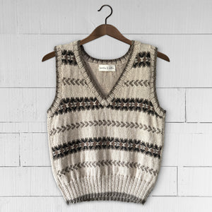 Fair Isle fitted vest (sand/brown/rust)