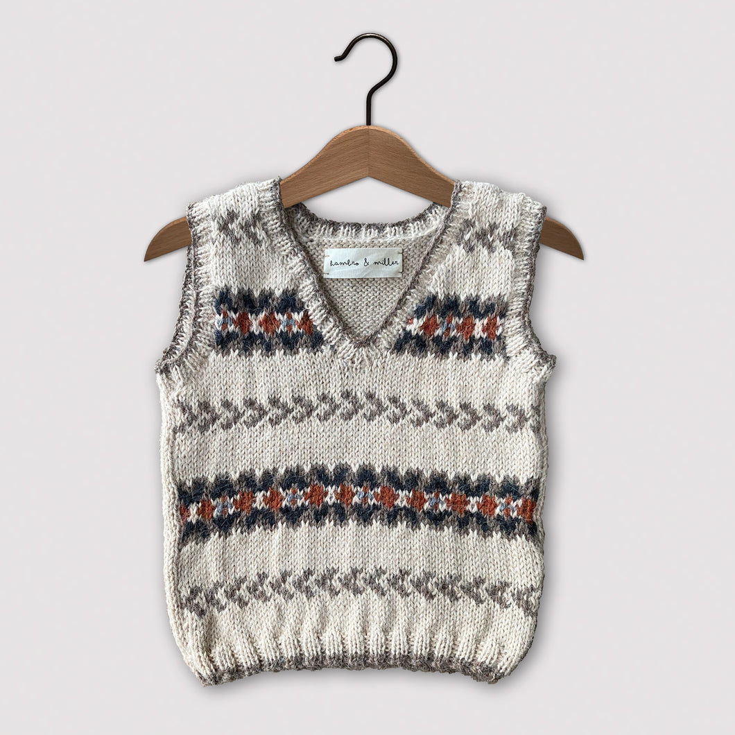 Fair Isle vest (sand/rust)