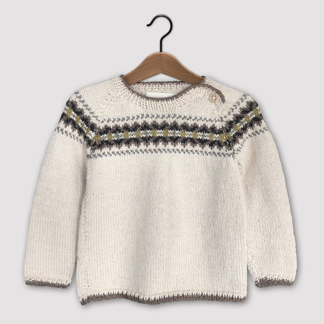 2-3yrs Intricate Fair Isle jumper (cream/multi) - <s>£98.00</s>