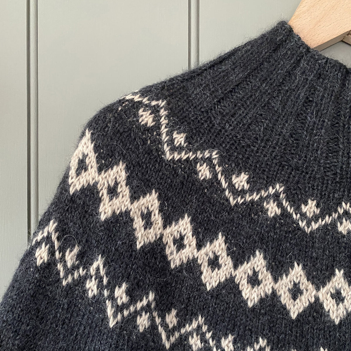 Scandi Fair Isle yoke jumper (charcoal/sand) – Hambro & Miller