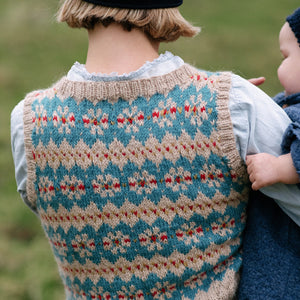 The Juno vest (sand/teal/red)